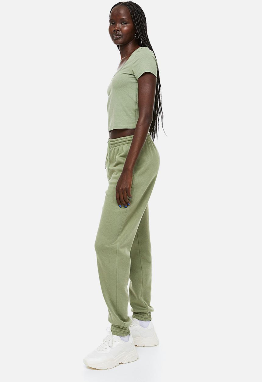H&M - High-waisted joggers - green