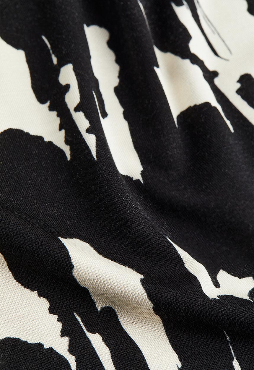 H&M - Polo-neck top - black/patterned 