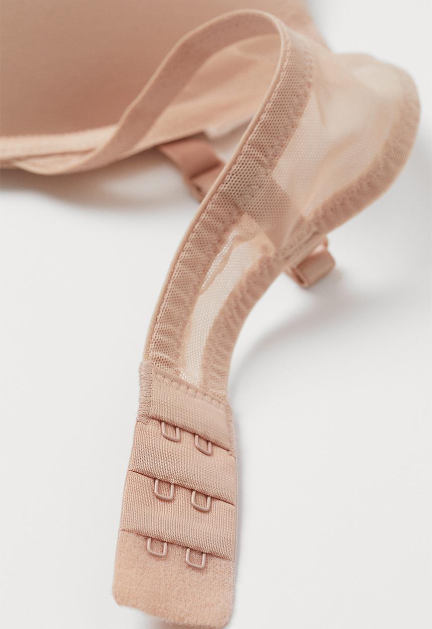 H&M - 2-Pack microfibre push-up bras - light beige/black