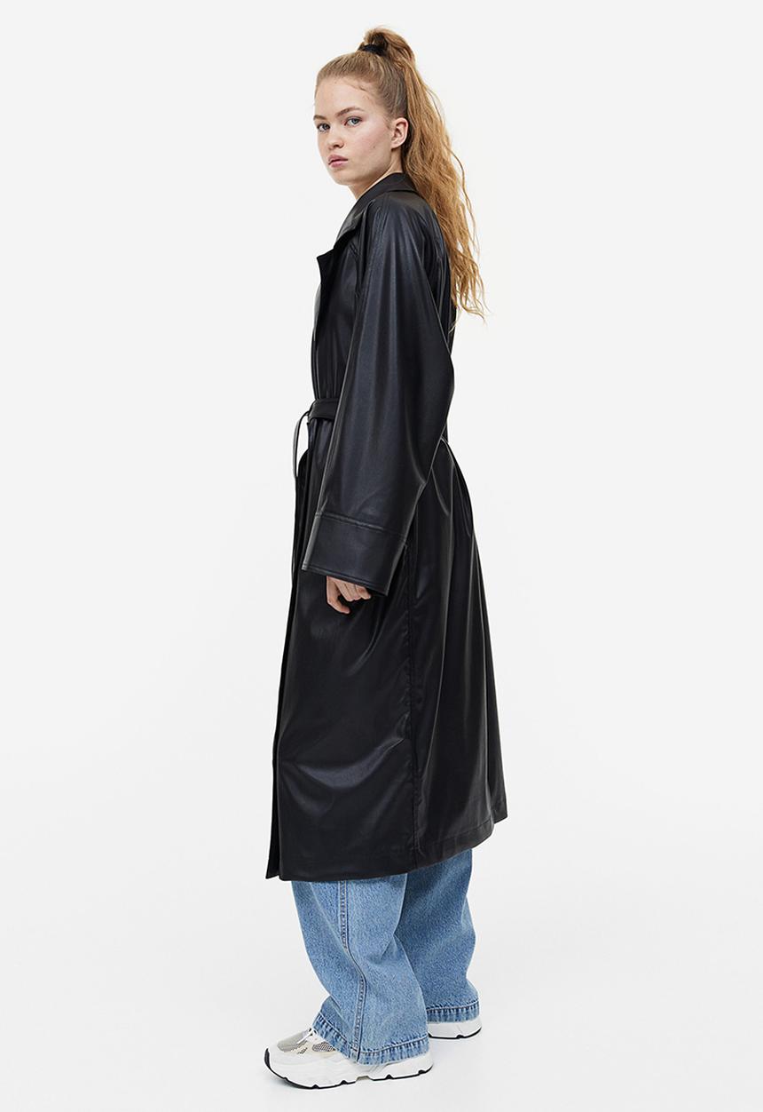 H&M - Oversized trenchcoat - black