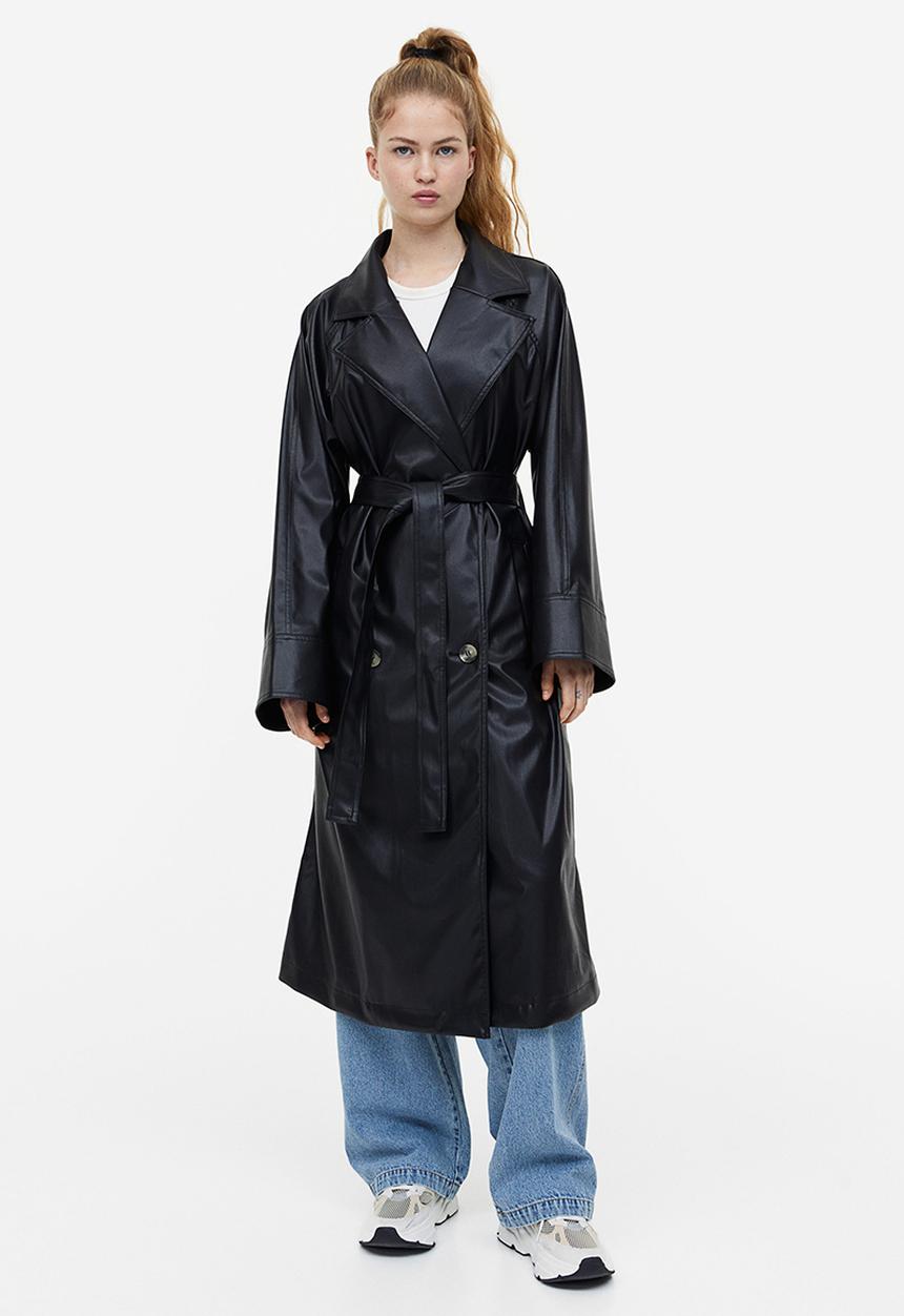 H&M - Oversized trenchcoat - black