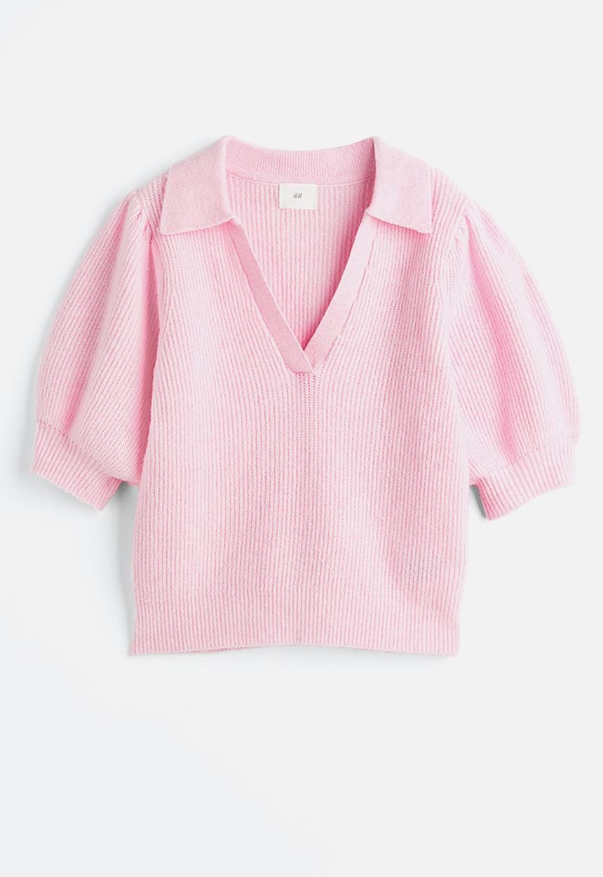 H&M - Rib-knit top - light pink