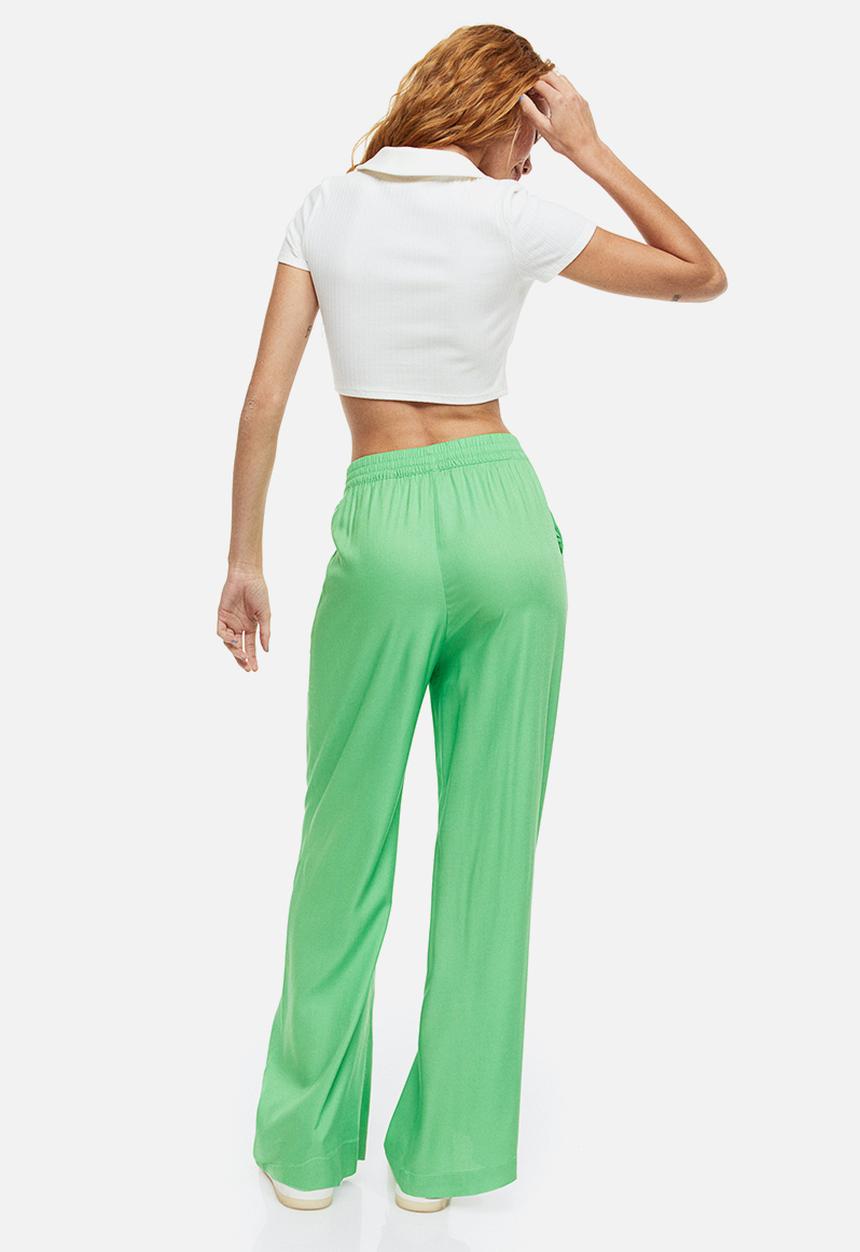 H&M - Wide pull-on trousers - bright green