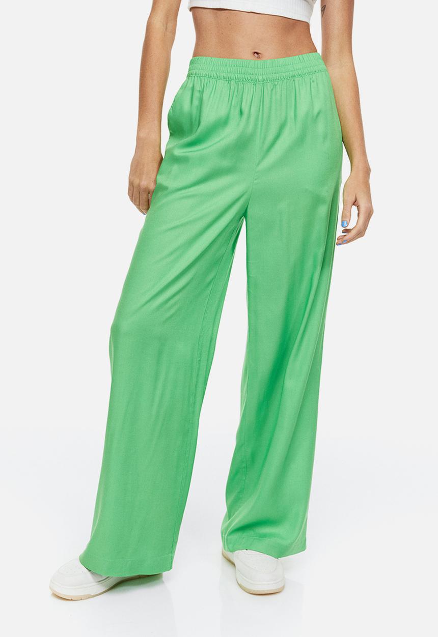 H&M - Wide pull-on trousers - bright green