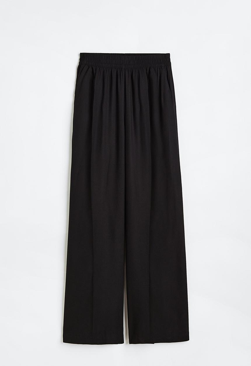 H&M - Wide pull-on trousers - black