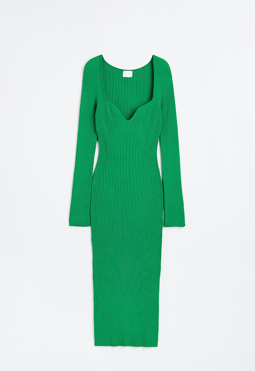 H&M - Rib-knit dress - green