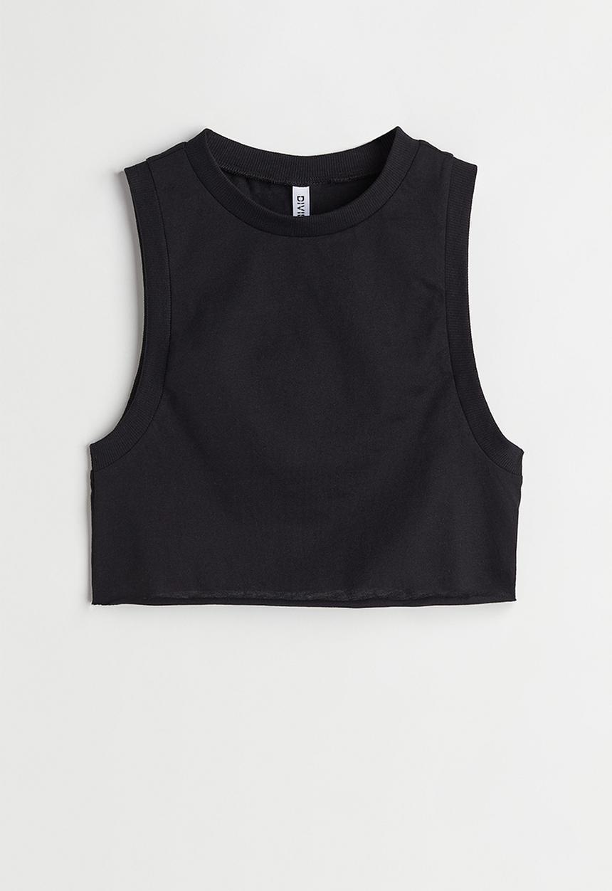 H&M - Cropped vest top - black
