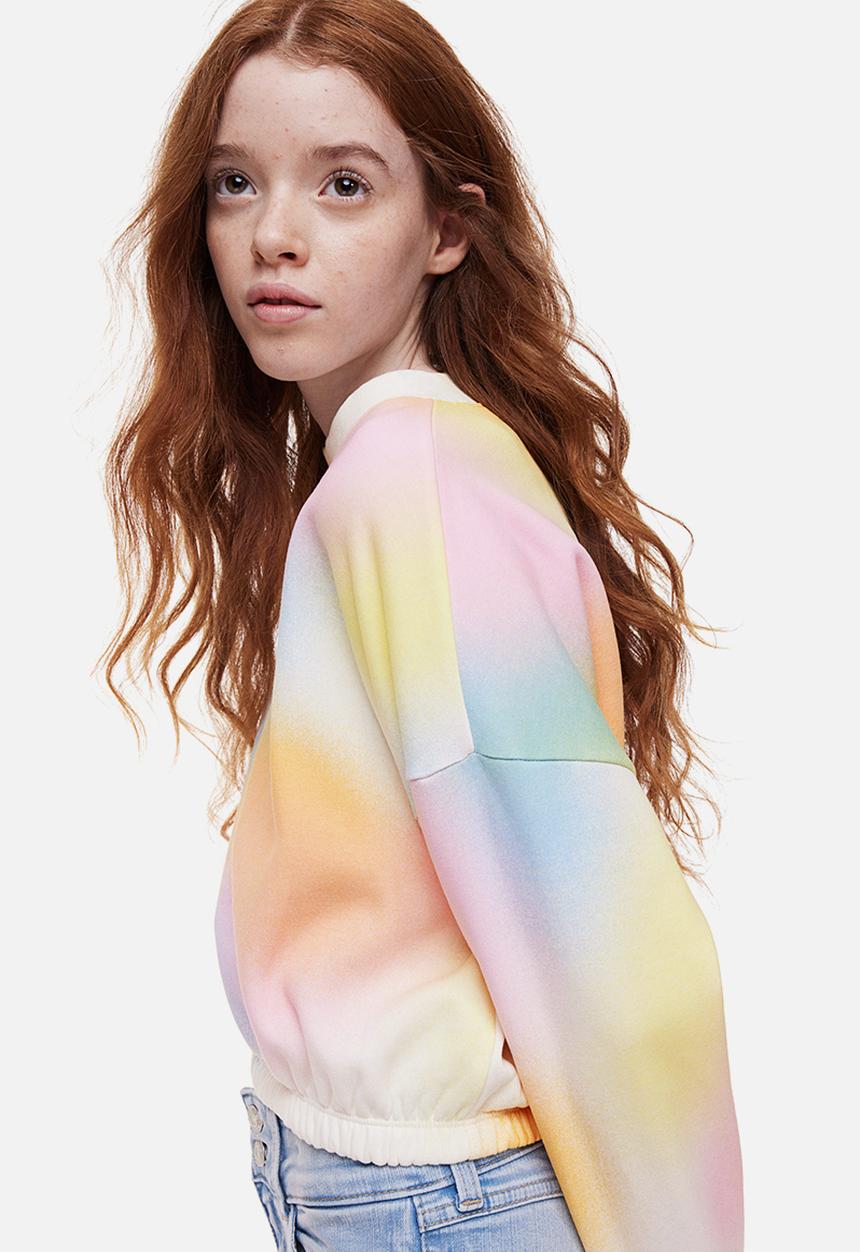 H&M - Boxy sweatshirt - orange & light pink 
