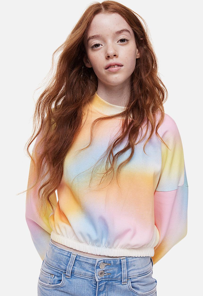 H&M - Boxy sweatshirt - orange & light pink 