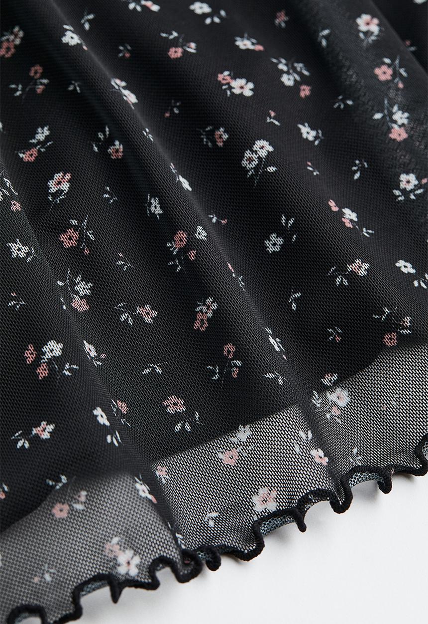 H&M - Mesh dress - black/floral