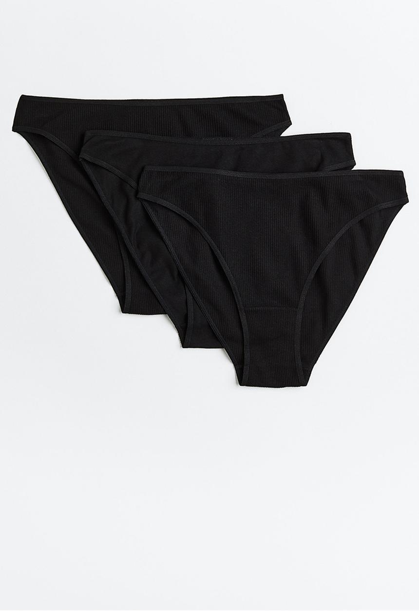 H&M - 3-pack cotton bikini briefs - black