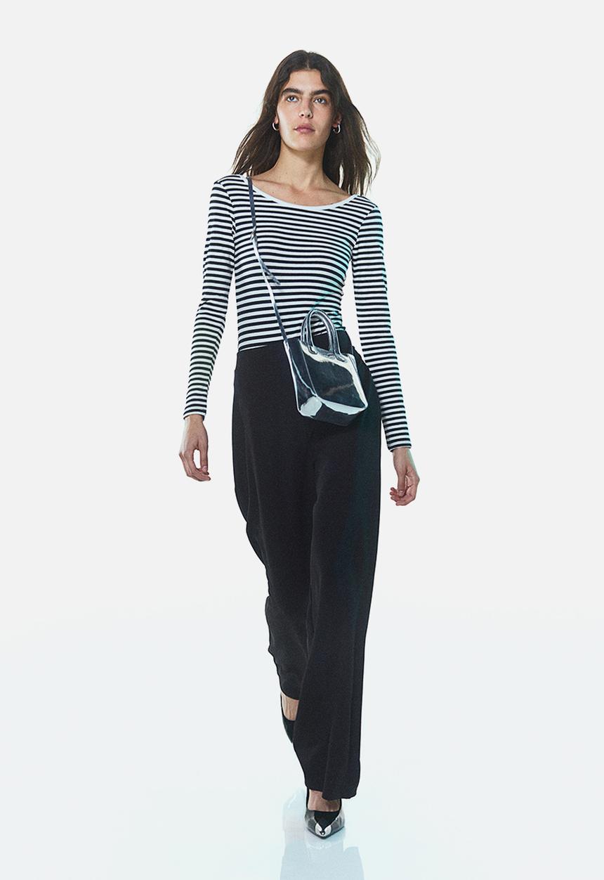 H&M - Wide trousers - black