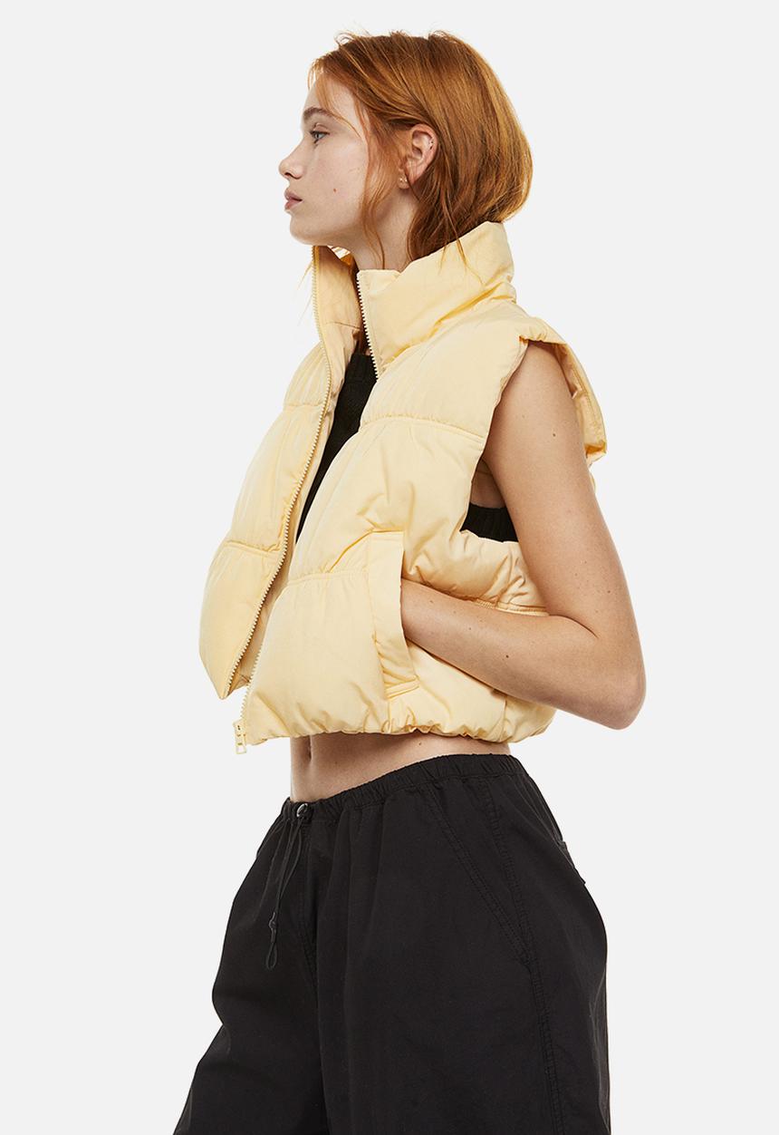 H&M - Puffer gilet - light yellow
