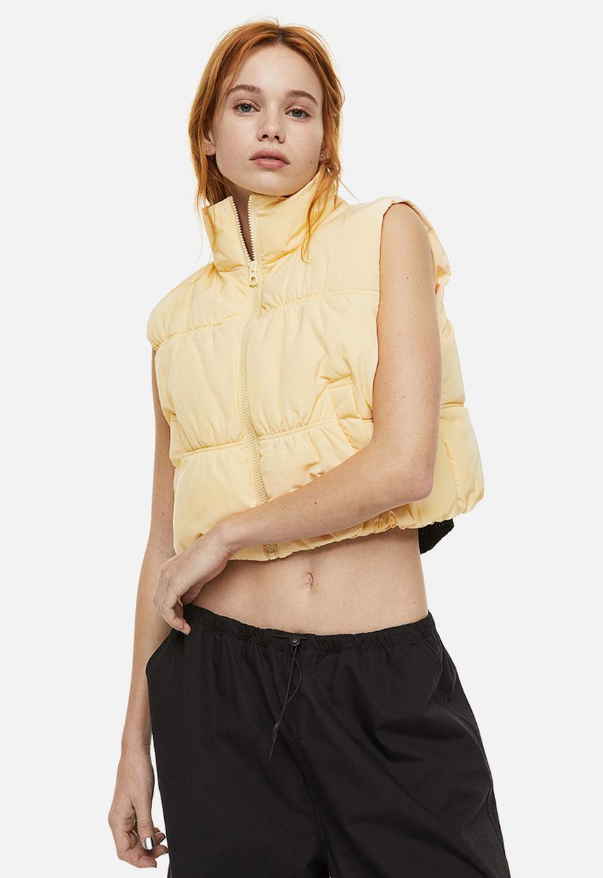 H&M - Puffer gilet - light yellow