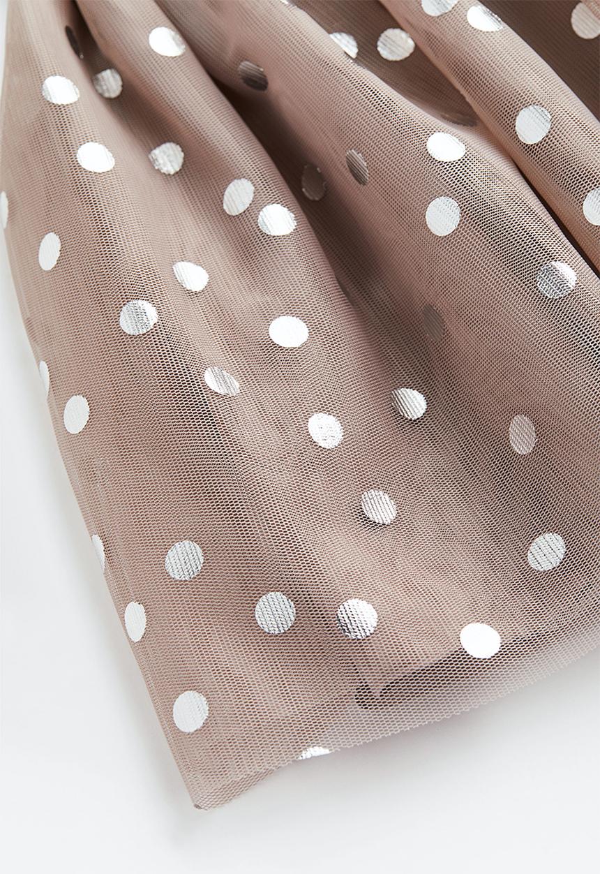 H&M - Glittery tulle skirt - greige/spotted