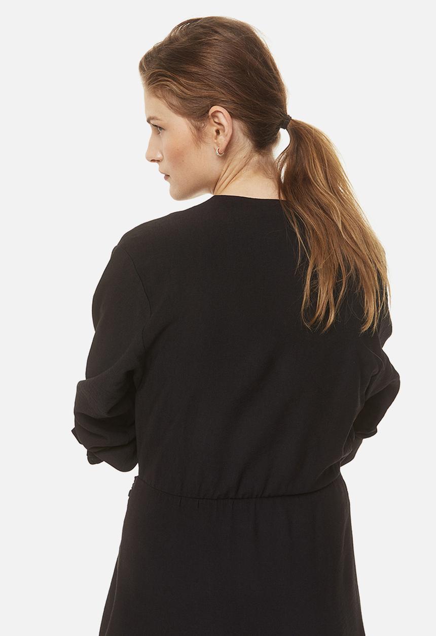 H&M - Tie-detail wrap dress - black