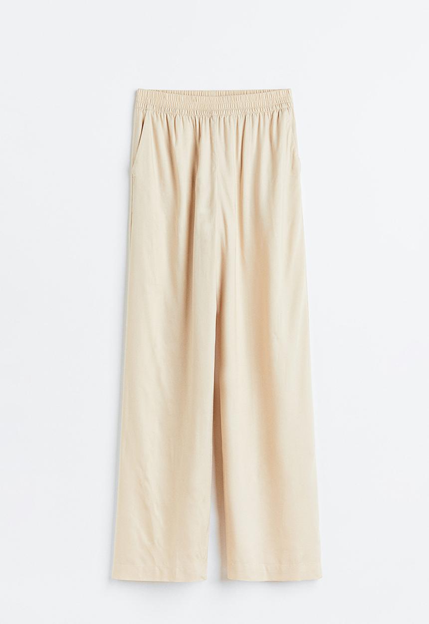 H&M - Wide pull-on trousers - light beige