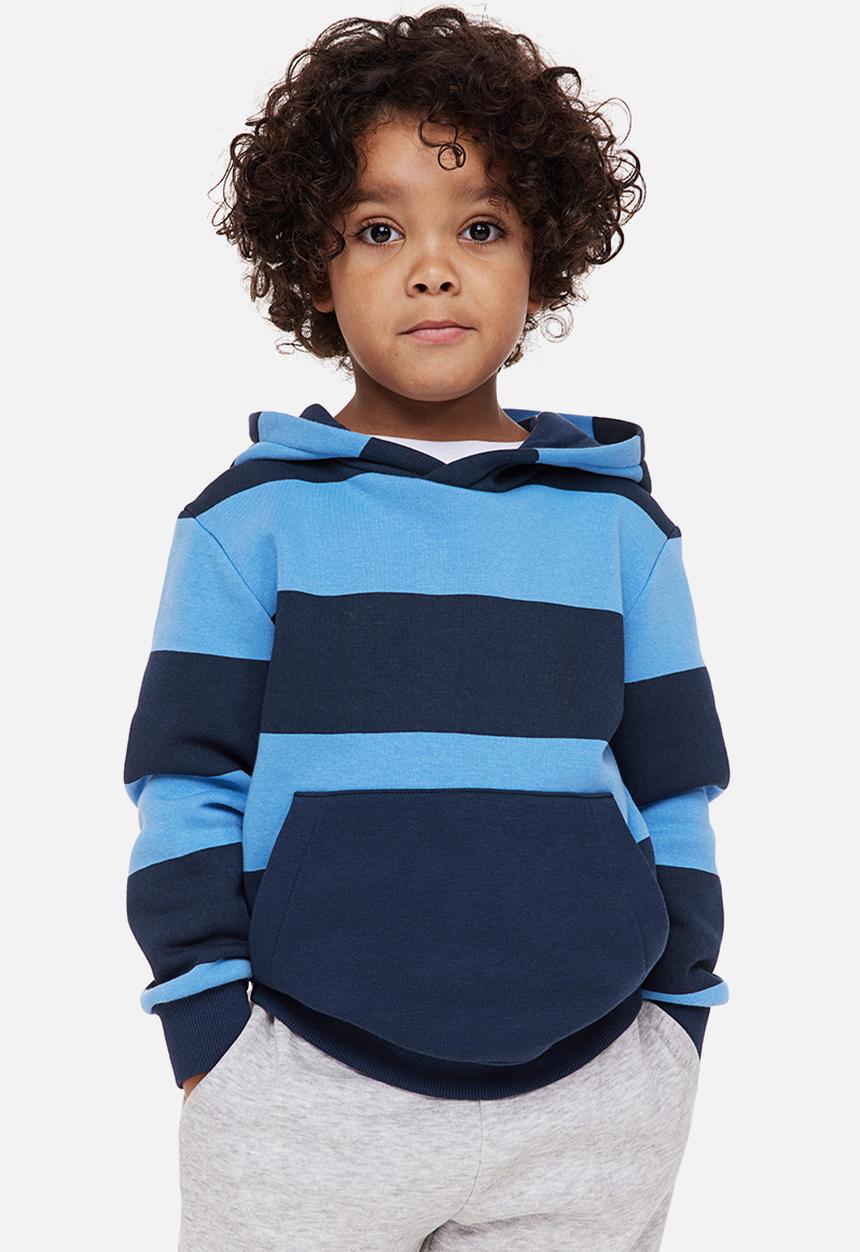 H&M - Hoodie - dark blue/striped 