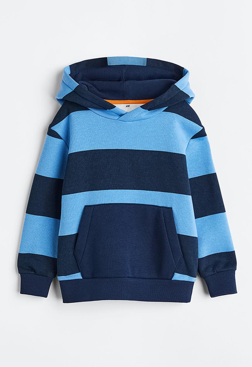 H&M - Hoodie - dark blue/striped 