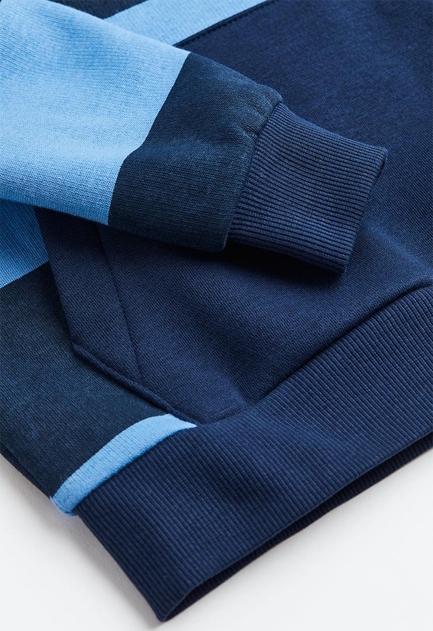 H&M - Hoodie - dark blue/striped 