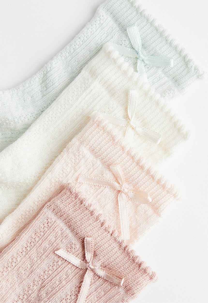 H&M - 4-pack socks - light pink/light turquoise