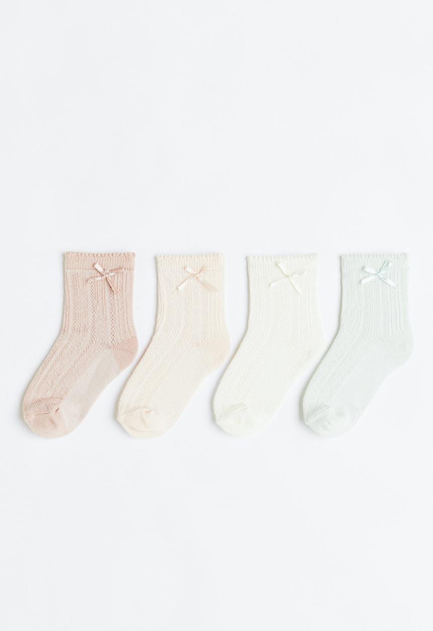 H&M - 4-pack socks - light pink/light turquoise