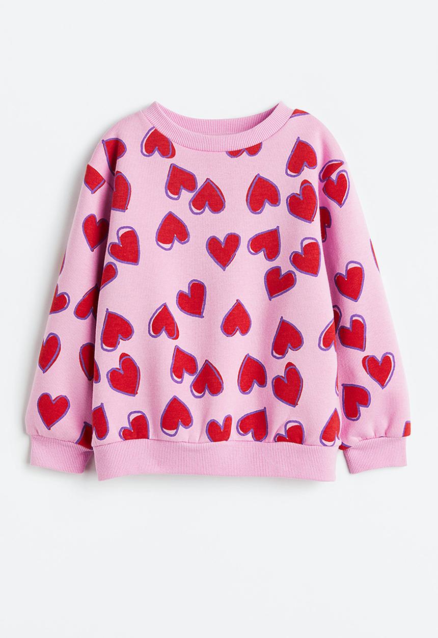 H&M - Printed sweatshirt - pink hearts 