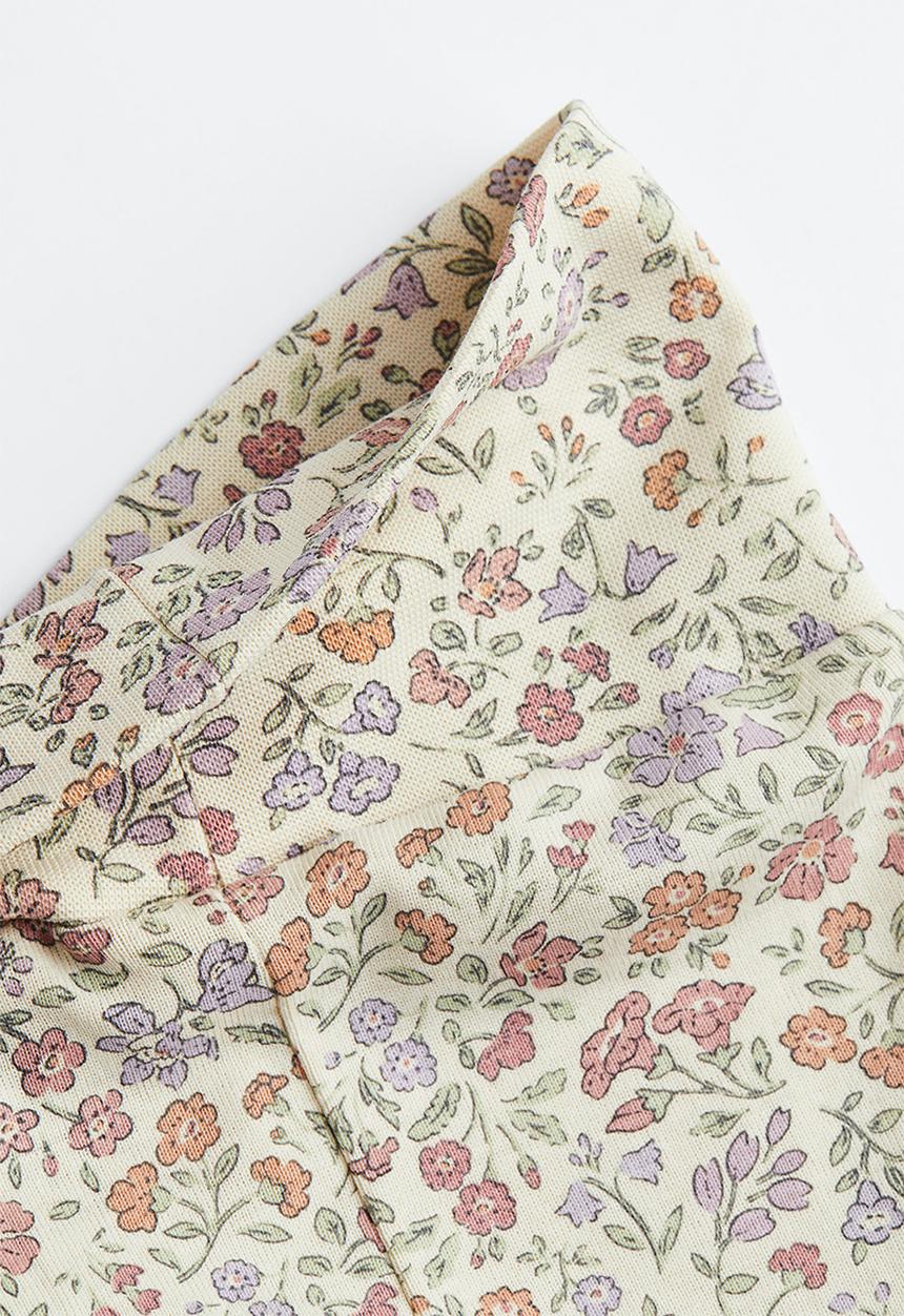 H&M - 3-piece cotton set - light beige/floral 