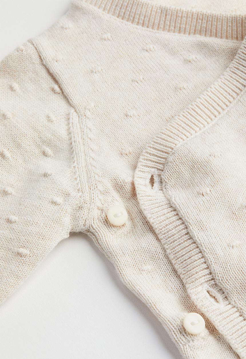 H&M - 2-piece knitted cotton set - light beige