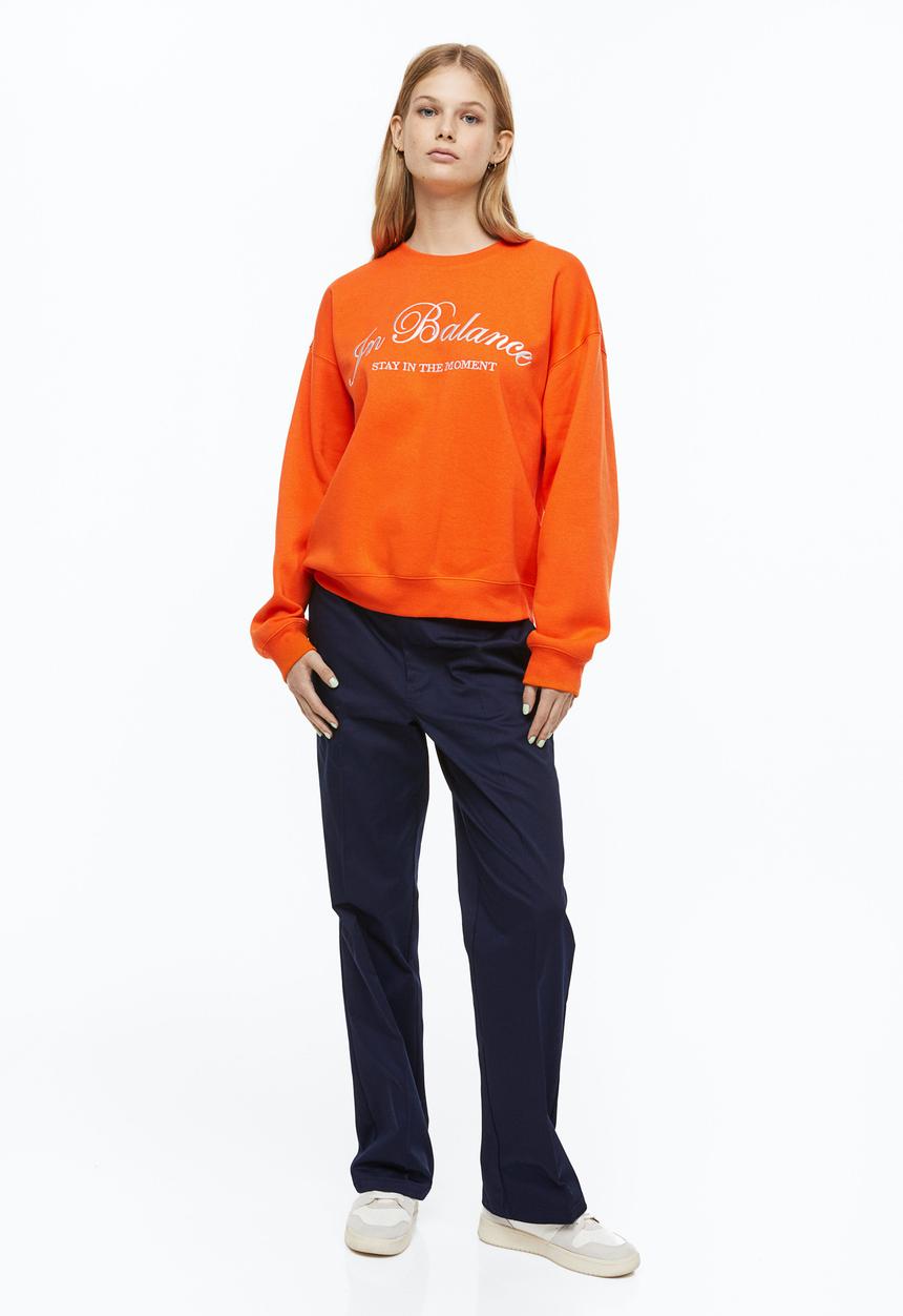 H&M - Embroidered sweatshirt - orange