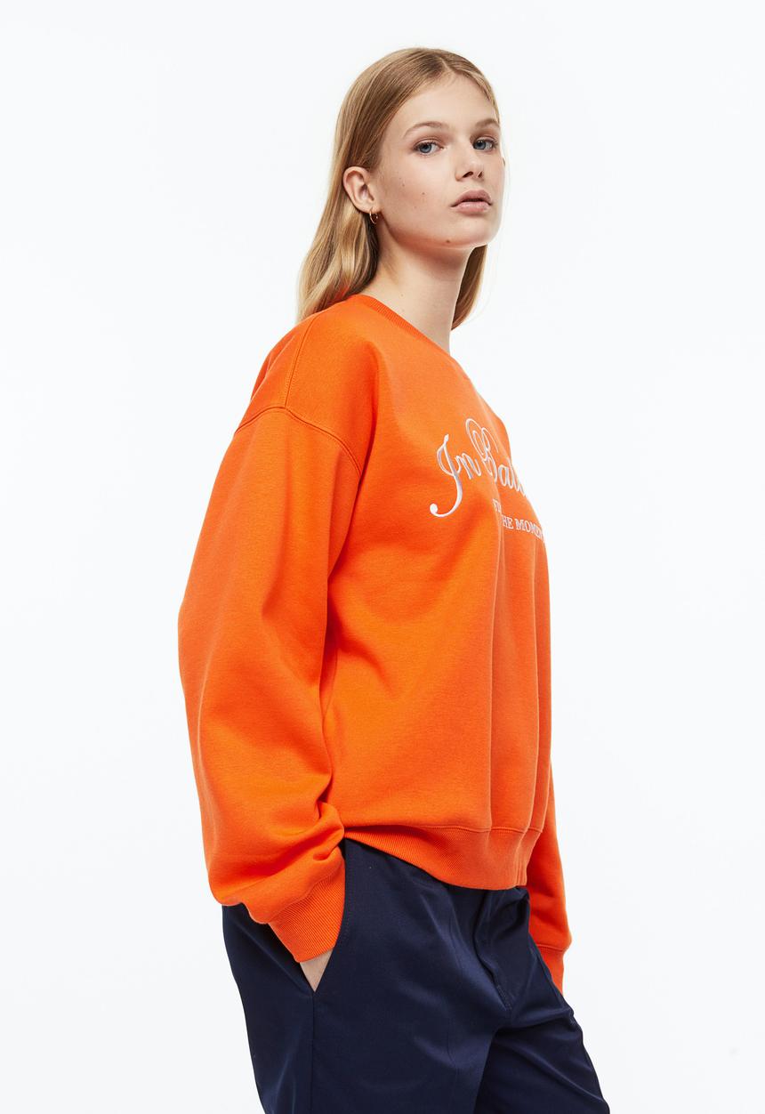 H&M - Embroidered sweatshirt - orange