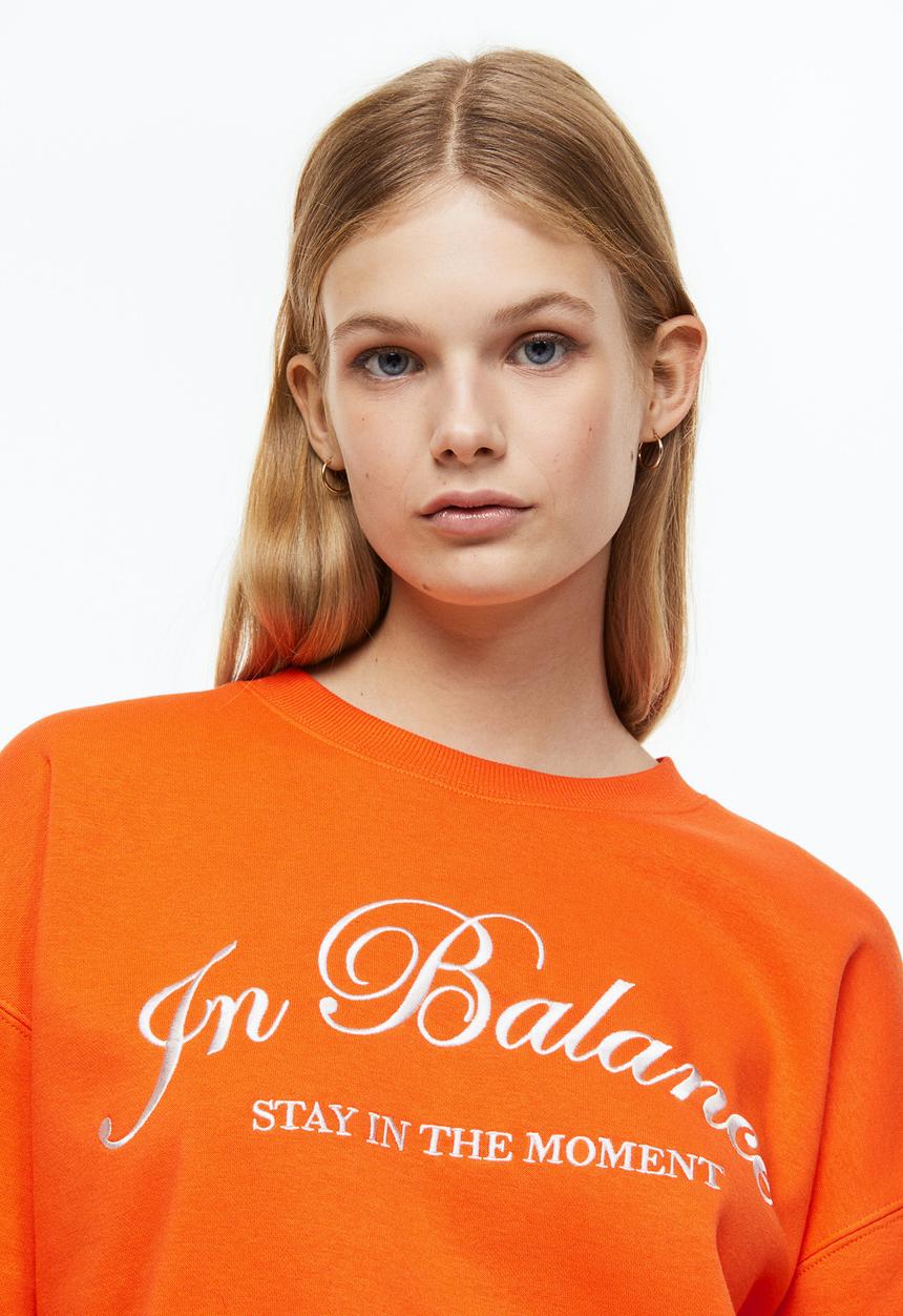 H&M - Embroidered sweatshirt - orange