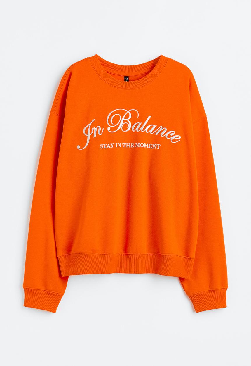 H&M - Embroidered sweatshirt - orange