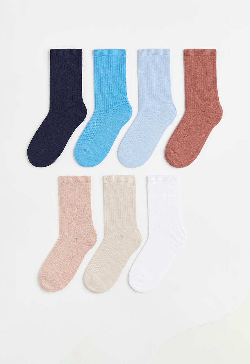 H&M - 7-pack socks - dark blue/blue/white
