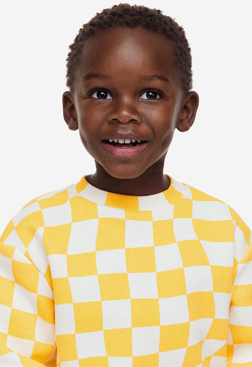H&M - Sweatshirt - yellow/chequered