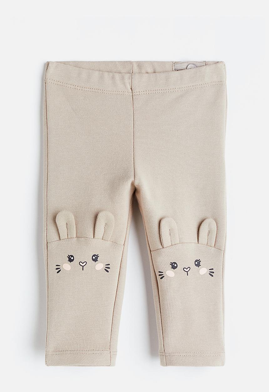 H&M - Brushed-inside leggings - beige/bunnies