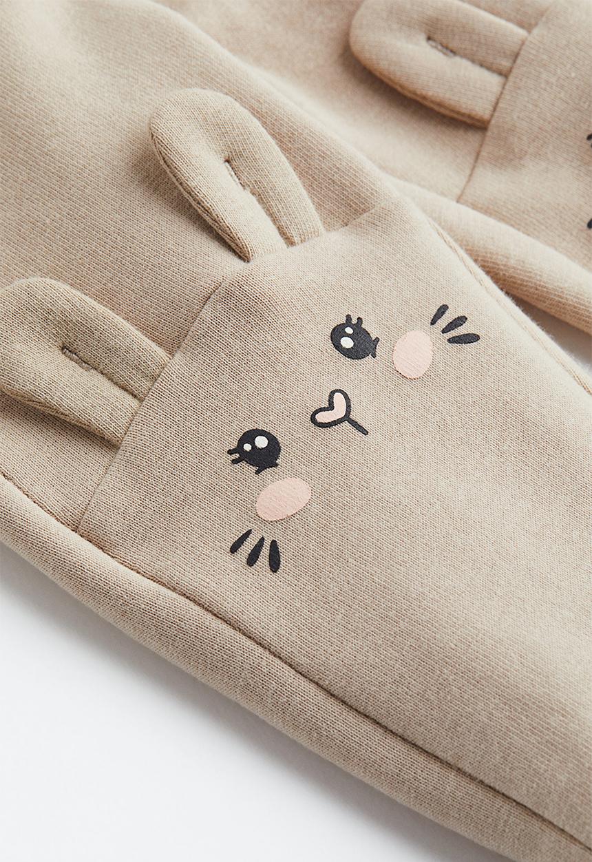 H&M - Brushed-inside leggings - beige/bunnies