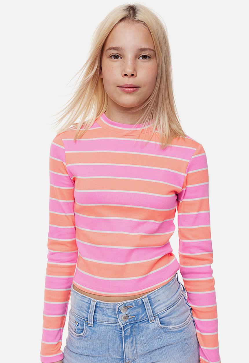 H&M - Long-sleeved jersey top - pink/striped
