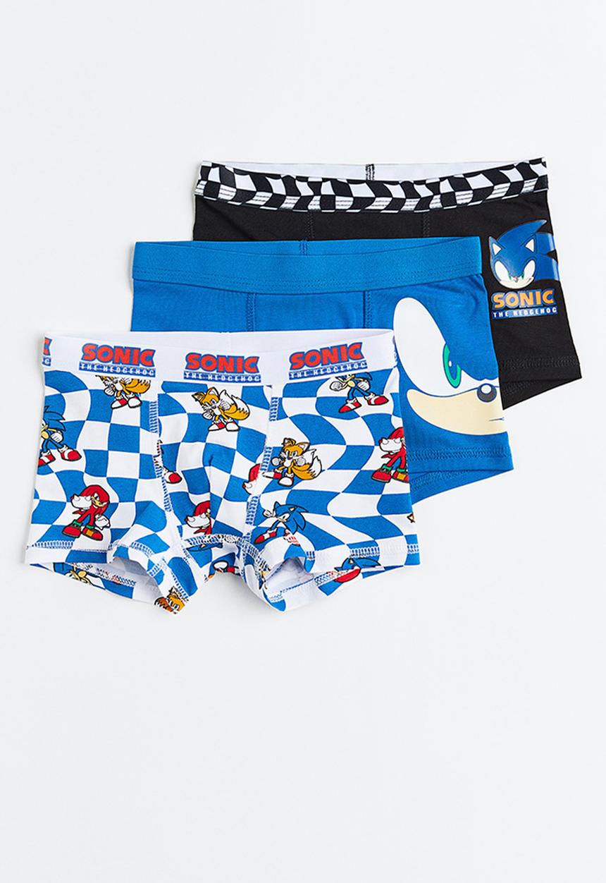H&M - 3-pack boxer shorts - bright blue/sonic the hedgehog