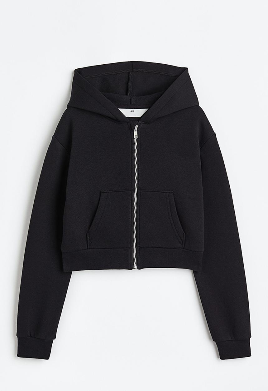 H&M - Zip-through hoodie - black