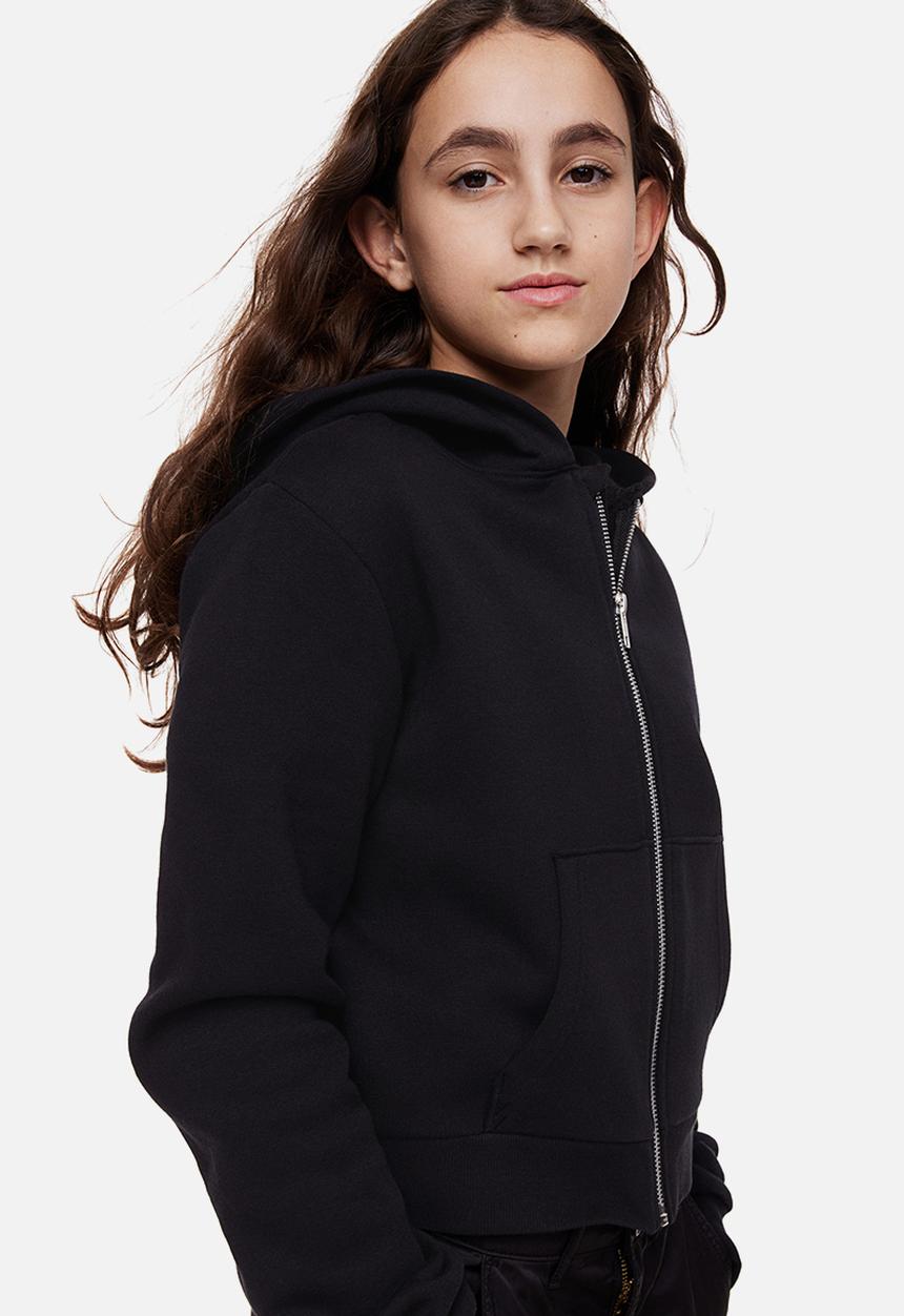 H&M - Zip-through hoodie - black