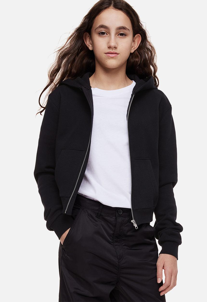 H&M - Zip-through hoodie - black