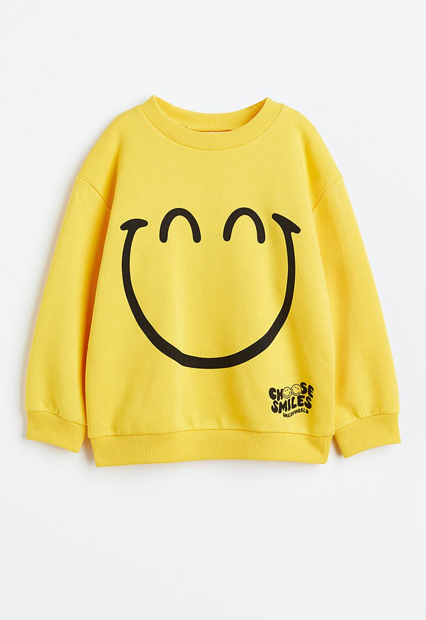 H&M - Printed sweatshirt - yellow smileyworld® 