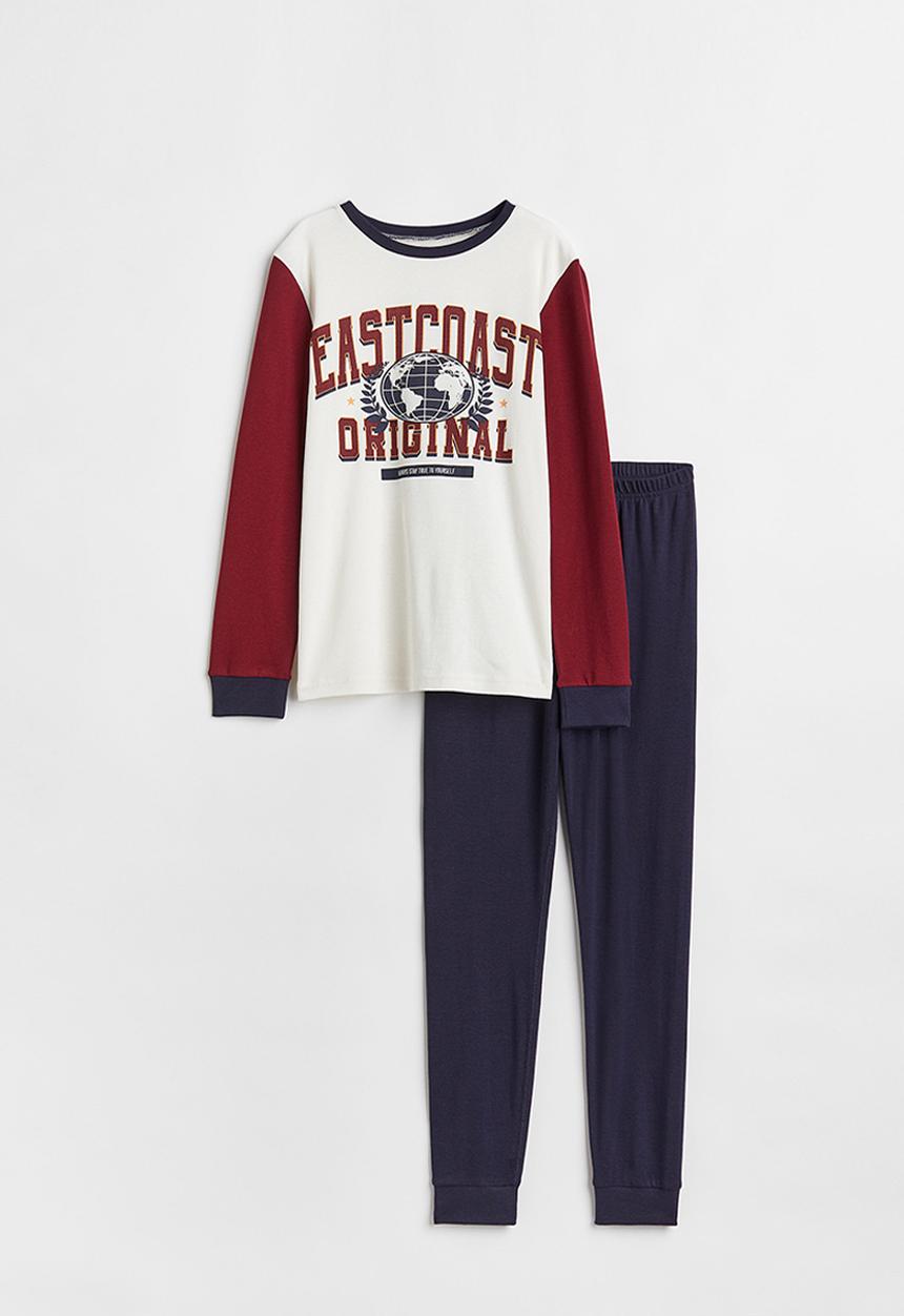 H&M - Jersey pyjamas - dark blue/dark red