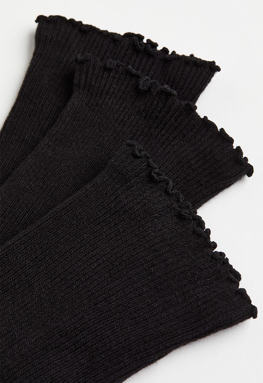 H&M - 3-pack rib-knit socks - black