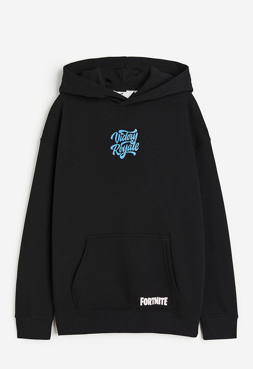 H&M - Printed hoodie - black fortnite 