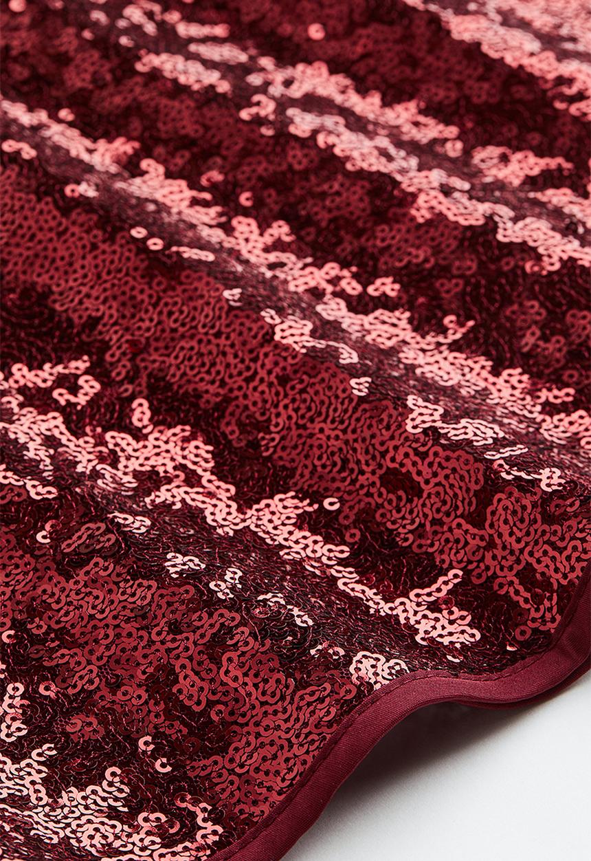 H&M - Flutter-sleeved dress - dark red 