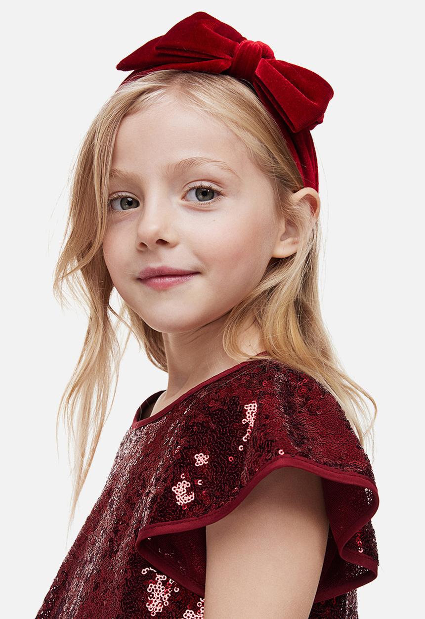 H&M - Flutter-sleeved dress - dark red 