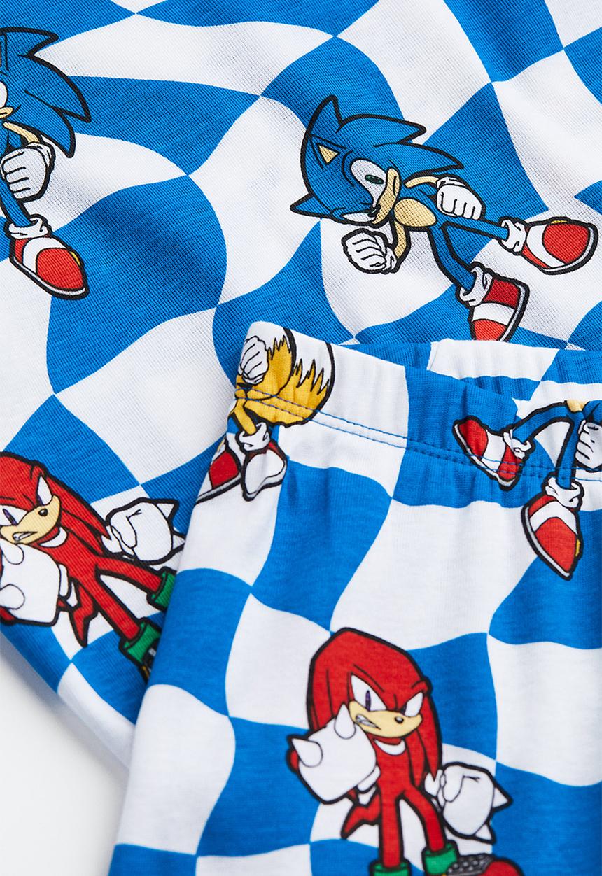 H&M - Printed pyjamas - bright blue/sonic the hedgehog