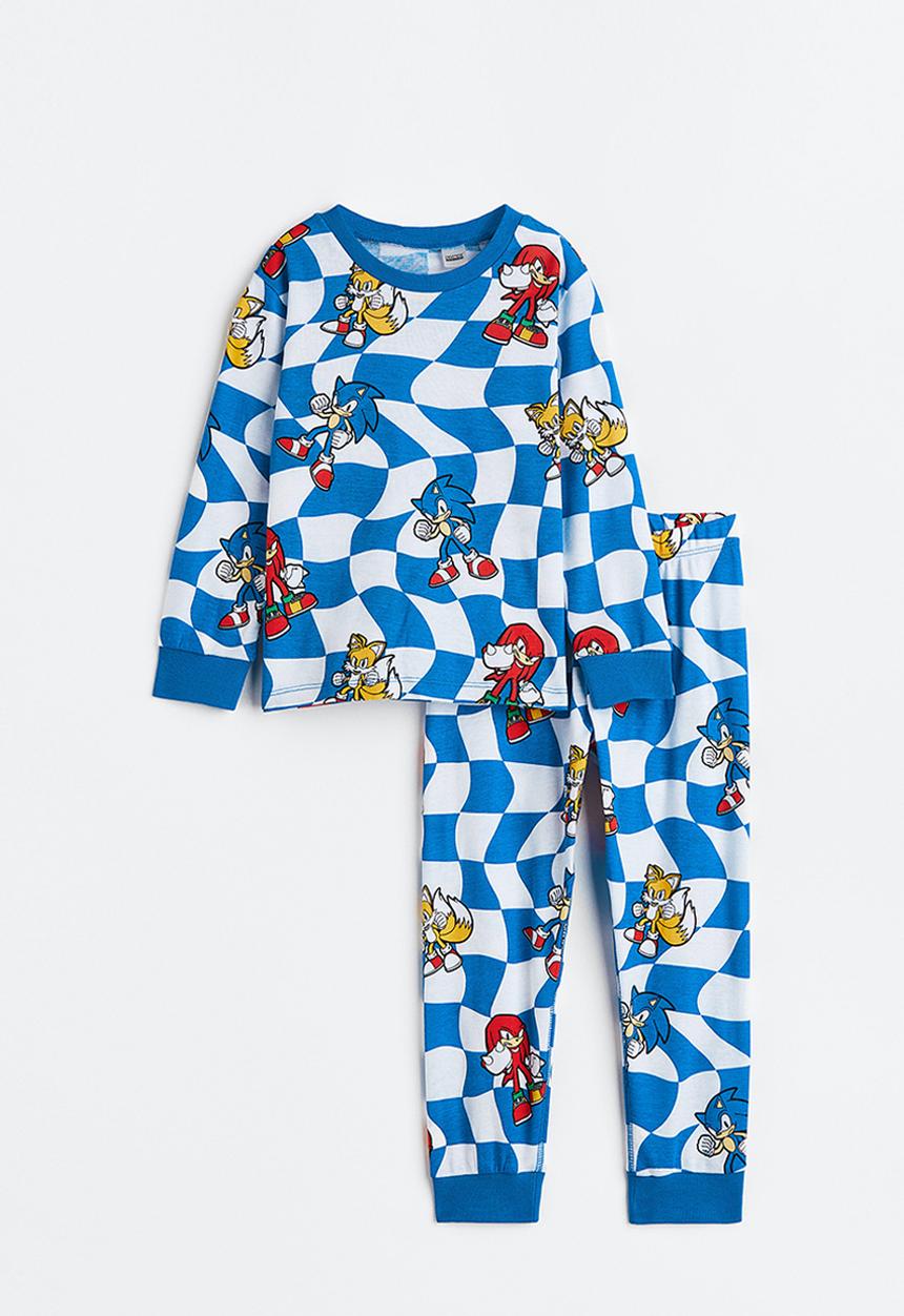 H&M - Printed pyjamas - bright blue/sonic the hedgehog